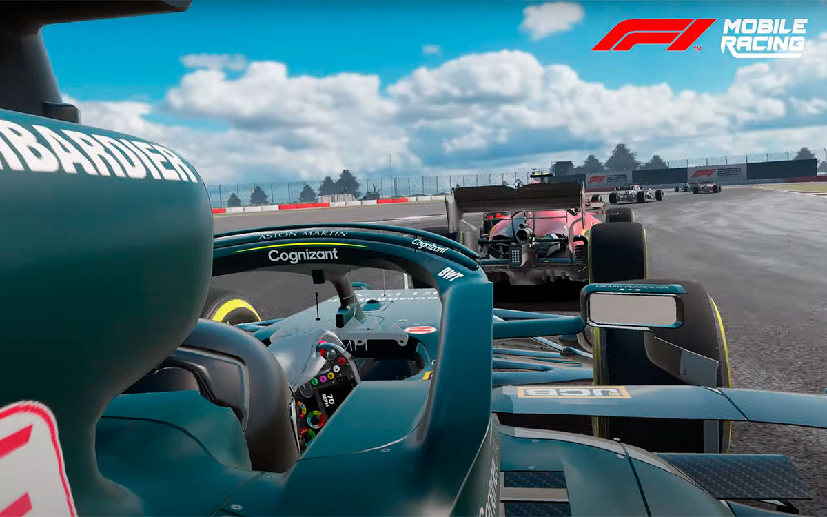 2021年シーズンアップデートが施された公式モバイルゲーム「F1-Mobile-Racing」のプレイ画面