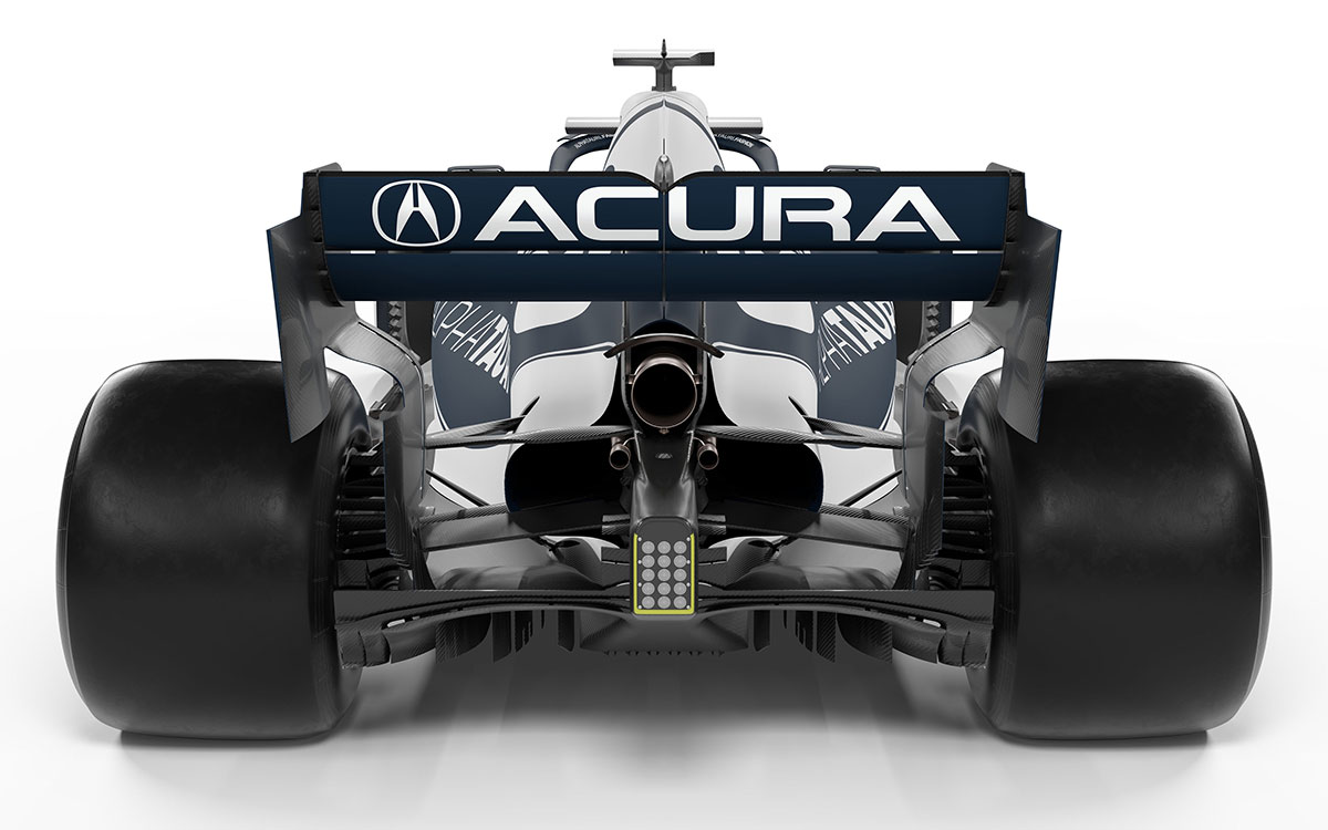リアウイングにホンダの高級車ブランド「アキュラ」のロゴが掲載された2021年F1アメリカGP仕様のアルファタウリAT02.jpg (2)