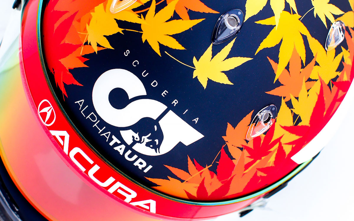 アルファタウリ・ホンダの角田裕毅が2021年のF1アメリカGPに持ち込んだ幻の日本GP仕様のスペシャルヘルメット (3)