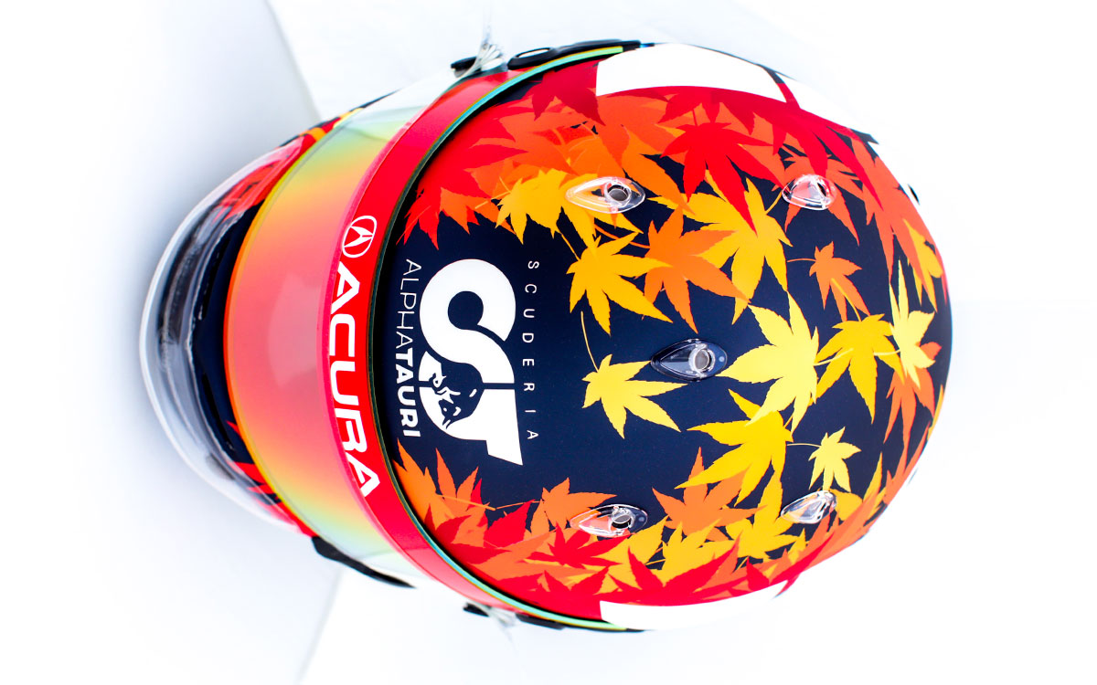 アルファタウリ・ホンダの角田裕毅が2021年のF1アメリカGPに持ち込んだ幻の日本GP仕様のスペシャルヘルメット (4)