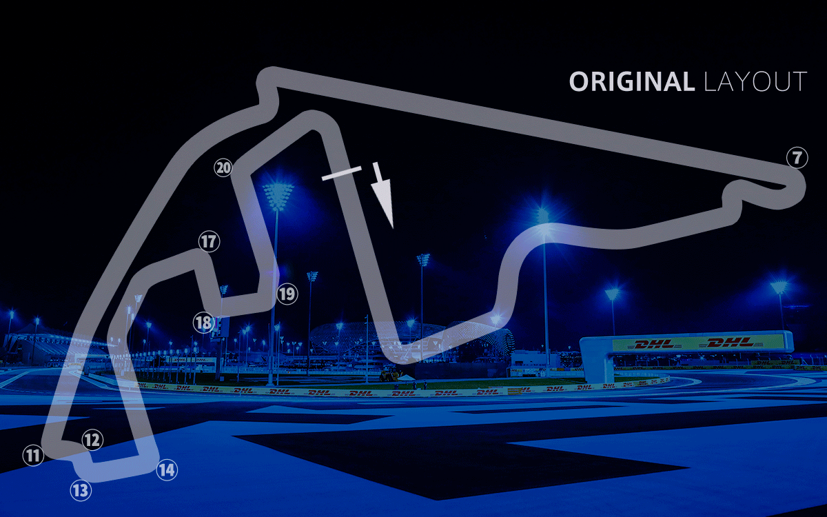 F1アブダビGPの舞台ヤス・マリーナ・サーキットの新旧コースレイアウト