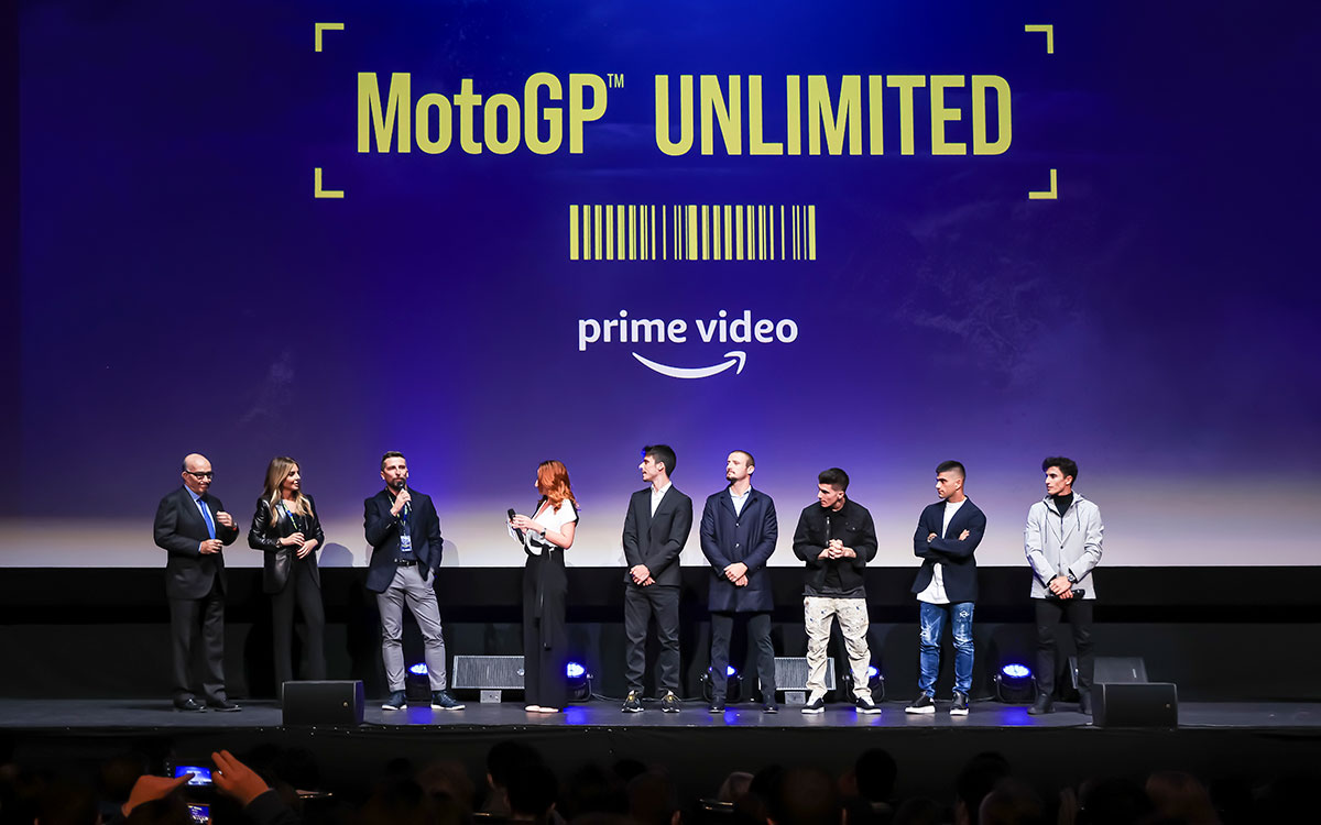 2月16日(水)にマドリッドで行われたAmazon Prime Videoの新しいドキュメンタリー番組「MotoGP Unlimited」のプラミア上映会に参加したマルク・マルケス（レプソル・ホンダ）、ジョアン・ミル（スズキ）、ジャック・ミラー（ドゥカティ）、マーベリック・ビニャーレス（アプリリア）、ホルヘ・マルティン（プラマック） (2)