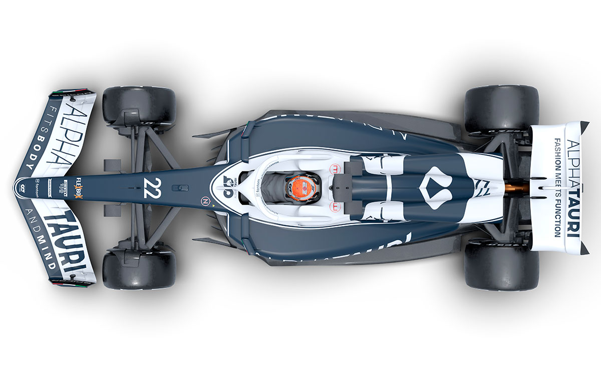 角田裕毅とピエール・ガスリーが駆るスクーデリア・アルファタウリの2022年型F1マシン「AT03」のレンダリングイメージ全体像 (6)