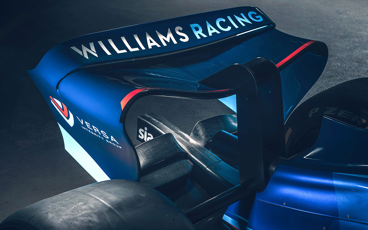 リアウイング、ウィリアムズ・レーシングの2022年型F1マシン「FW44」のレンダリングイメージ