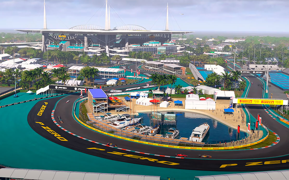F1公式ゲーム「F1 22」に収録されるマイアミGPの舞台マイアミ・インターナショナル・オートドローム (1)