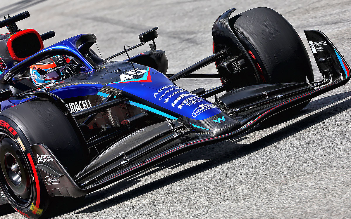 ウィリアムズFW44を駆るフォーミュラEチャンピオンのニック・デ・フリース、2022年5月20日F1スペインGPフリー走行1