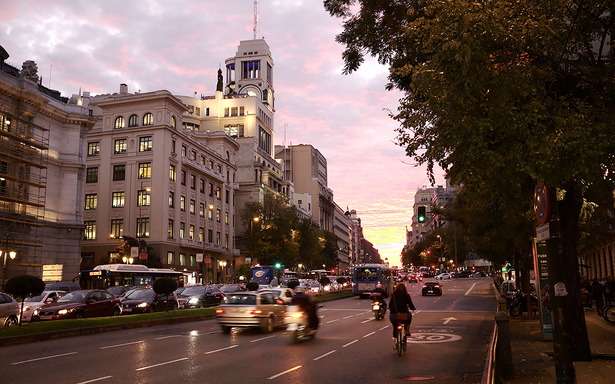 スペインの首都マドリード市街、2015年11月5日