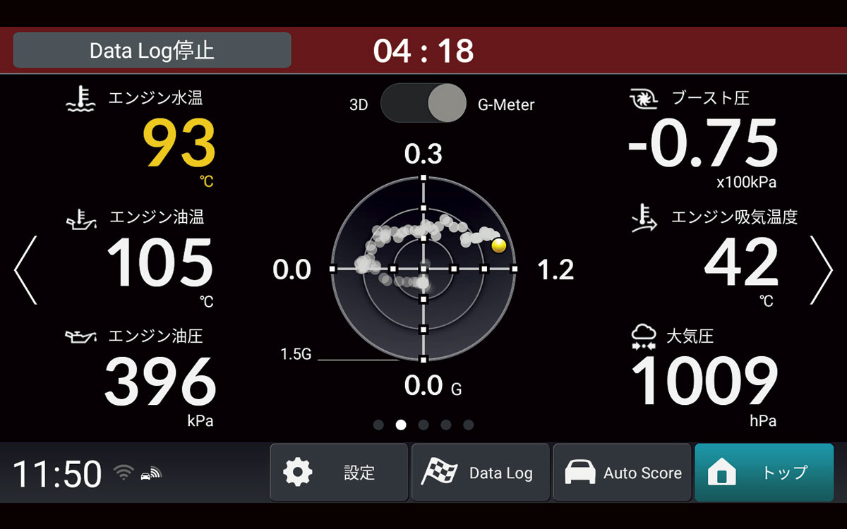 TYPE R専用デーロガーアプリ「Honda LogR」パフォーマンスモニター（Gメーター 走行情報）ホンダ新型シビック・タイプR