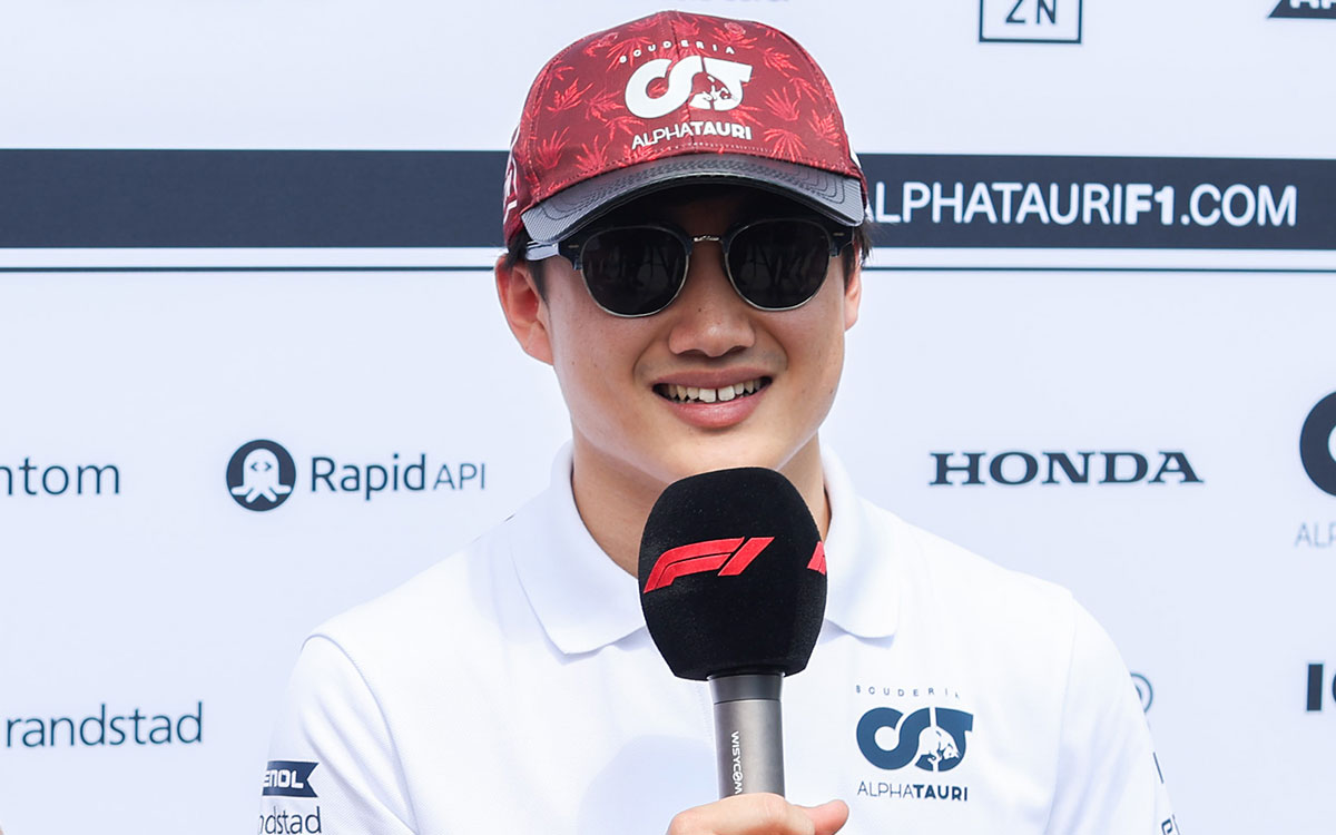 インタビューに答える角田裕毅（アルファタウリ）、2022年7月28日F1ハンガリーGP