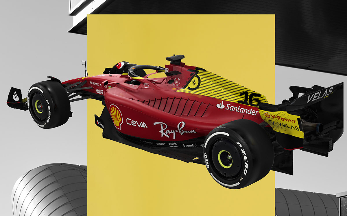 モンツァ・サーキット100周年を祝うカナリアイエローが施されたスペシャルカラーのフェラーリ2022年型F1マシン「F1-75」 (7)