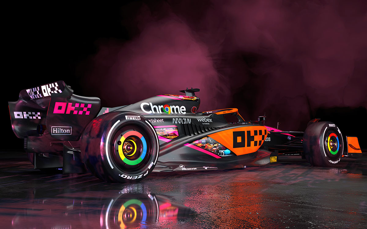 Okxとのスポンサー契約に基づきf1日本gpとf1シンガポールgpに持ち込まれるサイバーパンク風のスペシャルカラーをまとったマクラーレンmcl36 7 Formula1 Data F1情報 ニュース速報解説