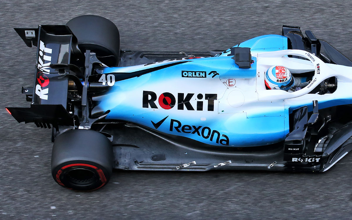 ROKiTのロゴが掲げられたウィリアムズ「FW42」のエンジンカバー、2019年12月4日にヤス・マリーナ・サーキットで行われたF1ポストシーズンテストにて