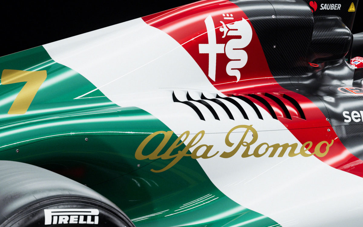 2023年F1イタリアGPでアルファロメオ「C43」に施される新型「33ストラダーレ」の発売を記念した限定スペシャルカラー (1)