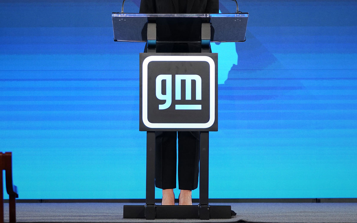 ゼネラルモーターズ（GM）のロゴ、2022年1月25日