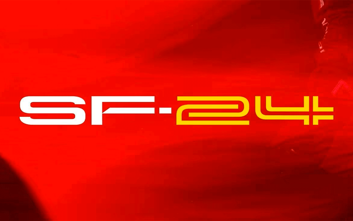 スクーデリア・フェラーリの2024年型F1マシン「SF-24」の名称を告知するグラフィック、2024年1月29日