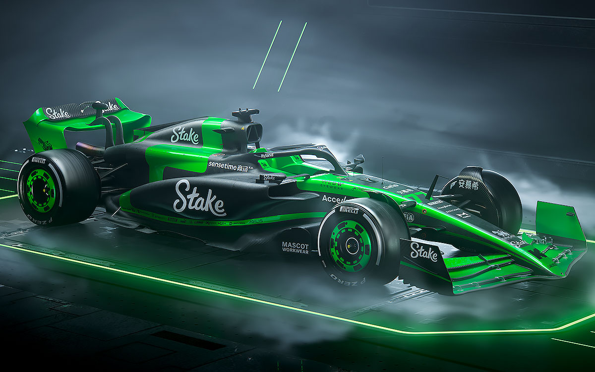 ザウバー（ステイクF1）の2024年型F1マシン「C44」のレンダリングイメージ全体像