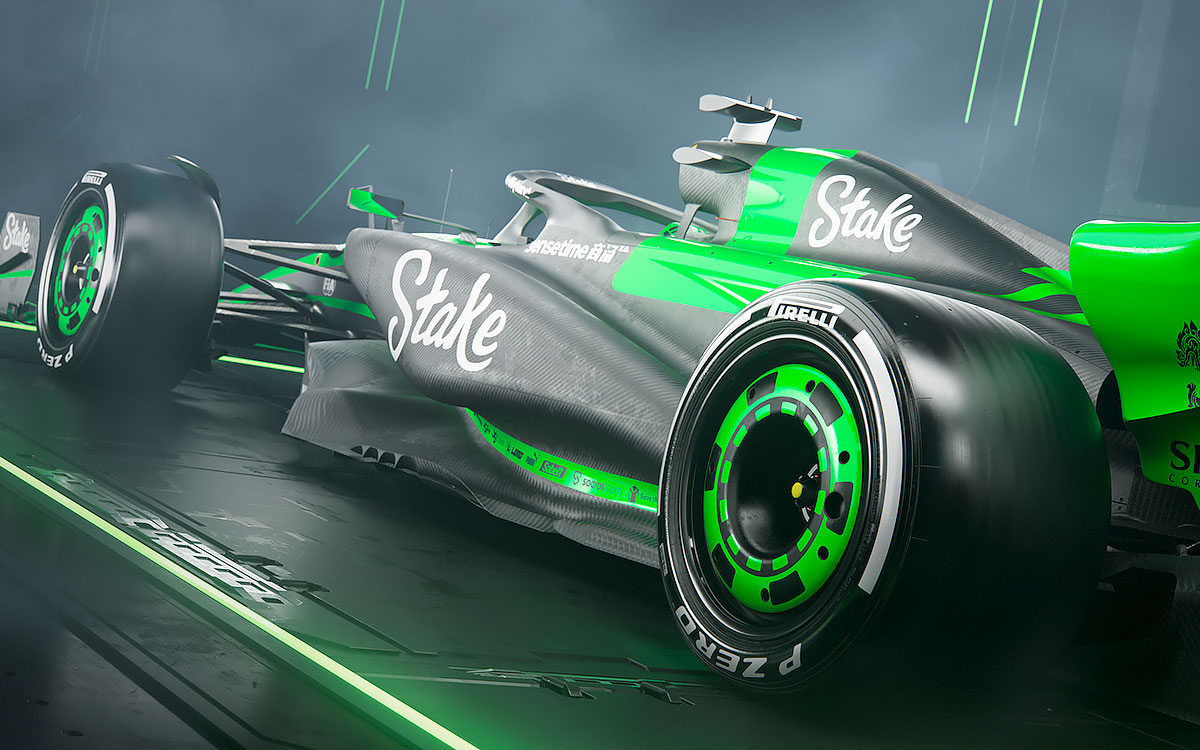 ザウバー（ステイクF1）の2024年型F1マシン「C44」のレンダリングイメージ全体 (1)