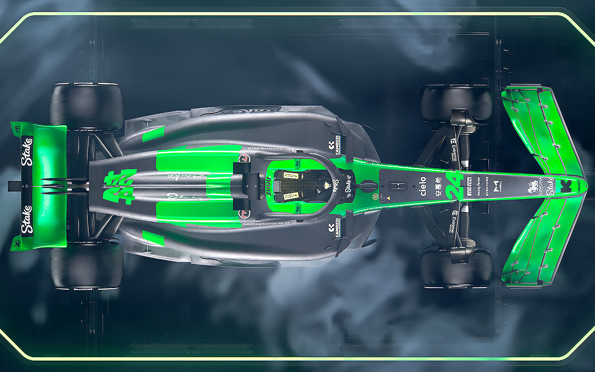 ザウバー（ステイクF1）の2024年型F1マシン「C44」のレンダリングイメージ全体 (2)
