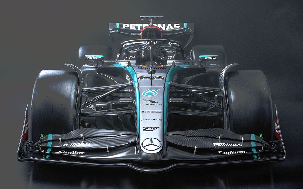メルセデスの2024年型F1マシン「W15」のレンダリングイメージ全景 (3)