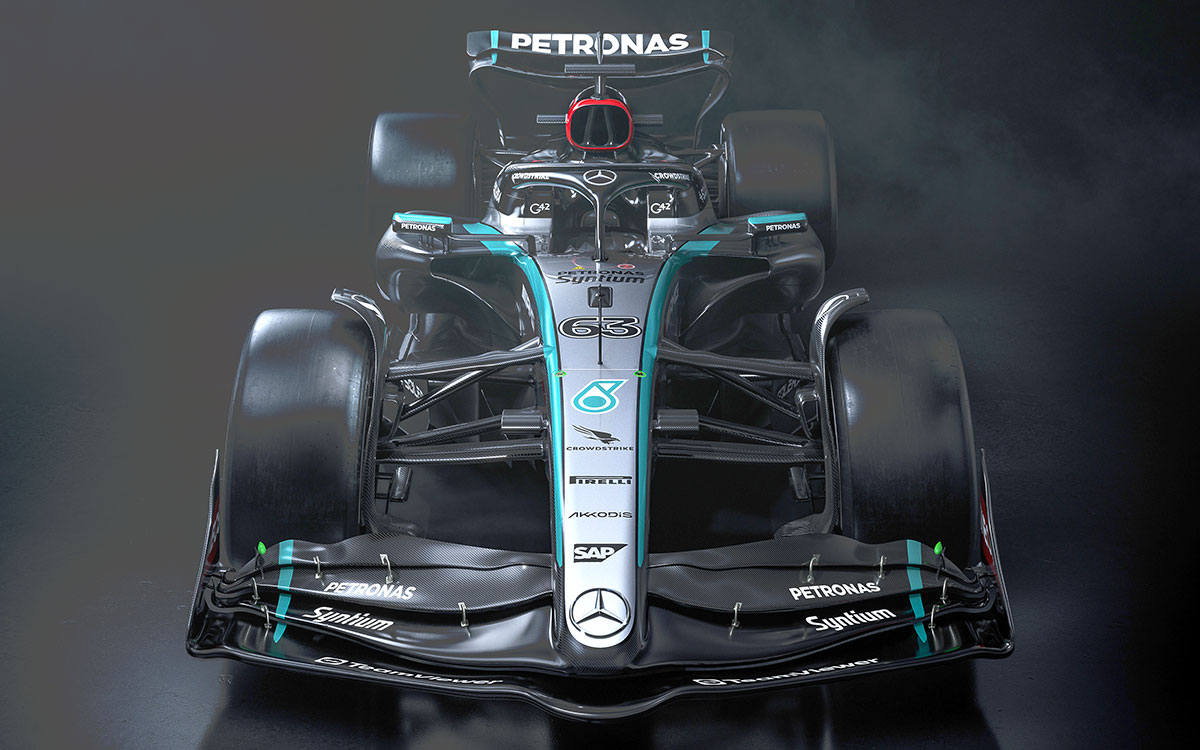 メルセデスの2024年型F1マシン「W15」のレンダリングイメージ全景 (4)