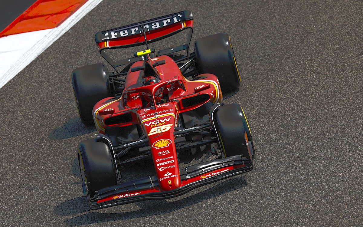 フェラーリSF-24をドライブするカルロス・サインツ、2024年2月23日F1プレシーズンテスト最終日 バーレーン・インターナショナル・サーキットにて