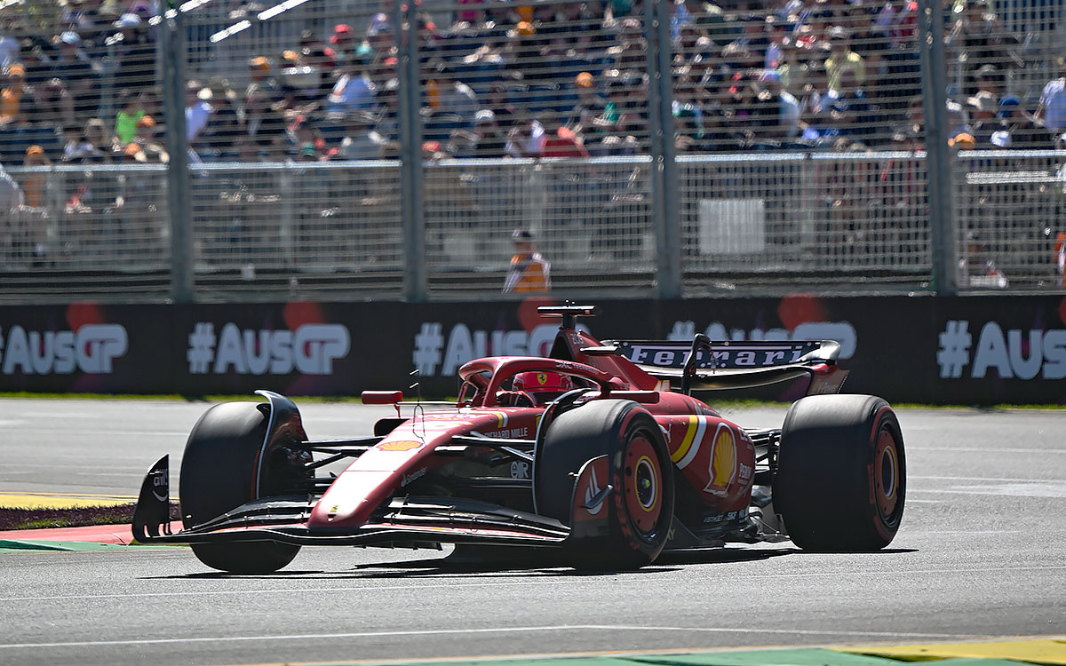 アルバート・パーク・サーキットを周回するシャルル・ルクレール（フェラーリ）、2024年3月22日F1オーストラリアGP FP1