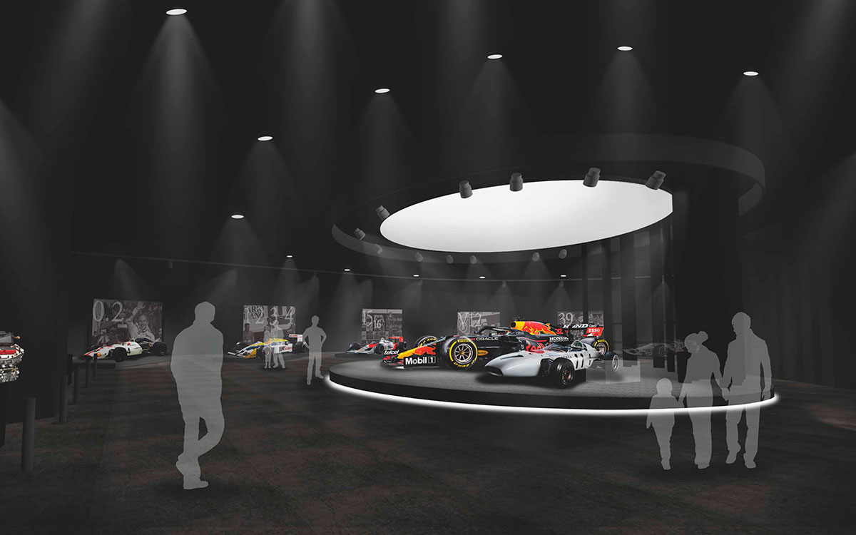 2024年4月5日に開館を予定する鈴鹿サーキットの「Honda RACING Gallery」のメインホール・レンダリングイメージ