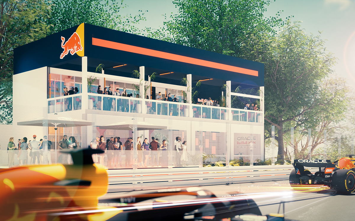 2024年のF1日本GPに際して鈴鹿サーキットに設けられるレッドブル専用VIPラウンジ「Red Bull Front Row（レッドブル・フロントロウ）」 (1)