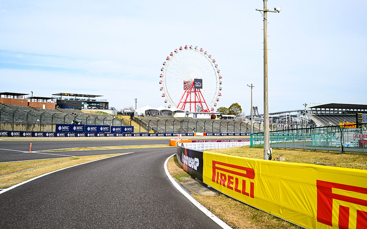 鈴鹿サーキットのピットレーン入口、2024年4月4日F1日本GP