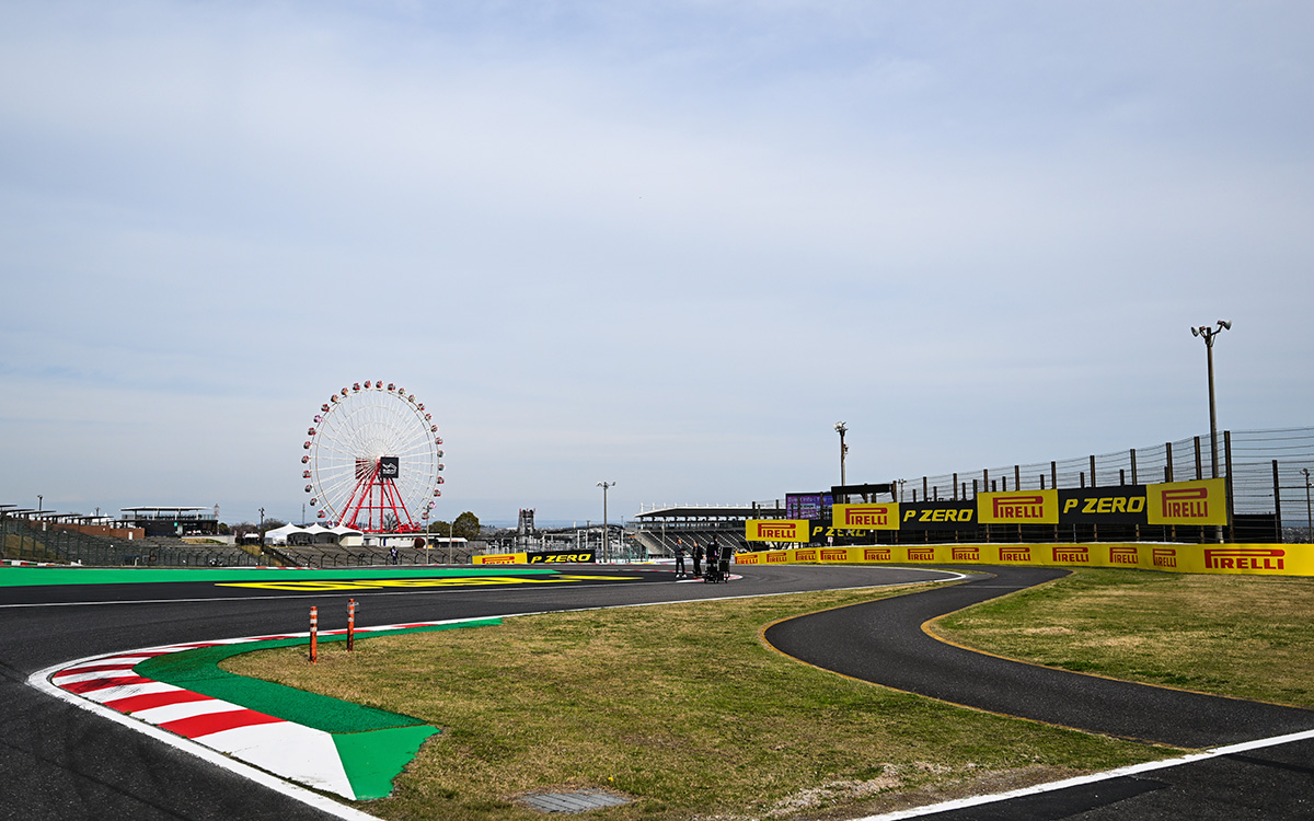 鈴鹿サーキットの最終シケイン、2024年4月4日F1日本GP