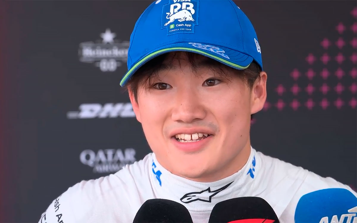 8番手を刻んだ予選を経てインタビューに答える角田裕毅（RBフォーミュラ1）、2024年5月25日F1モナコGP