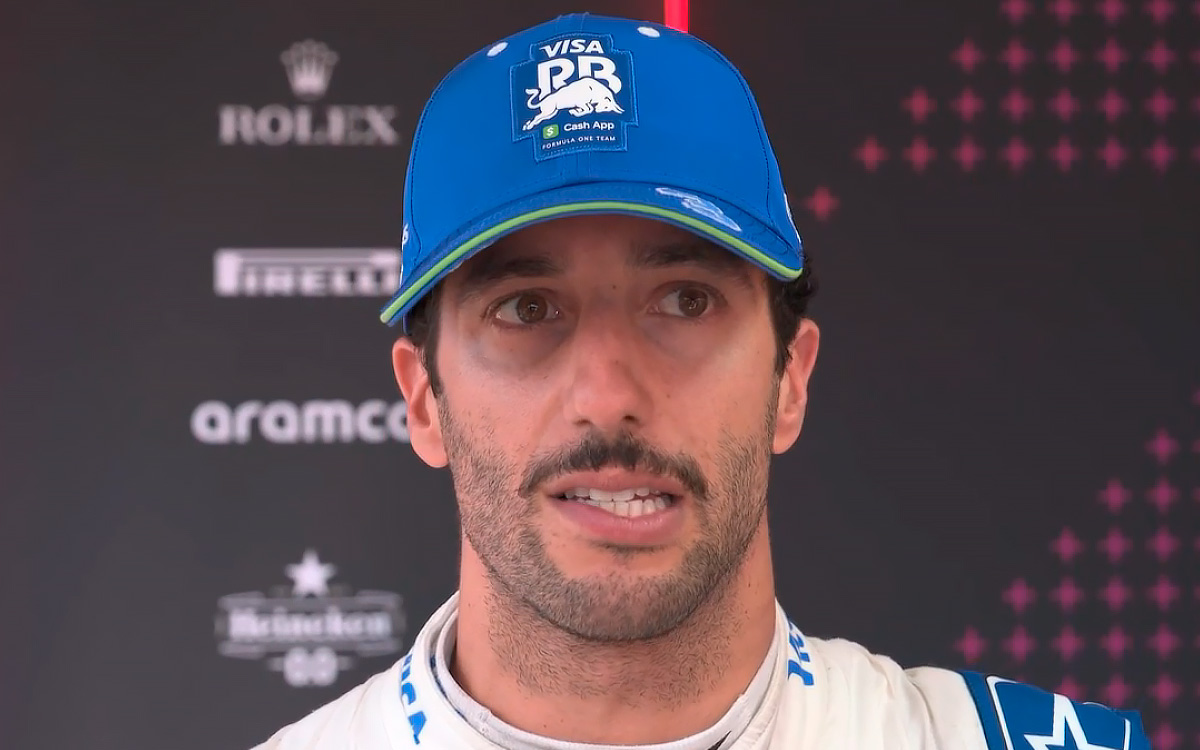 12位フィニッシュに終わった決勝レースを経てインタビューに応じるダニエル・リカルド（RBフォーミュラ1）、2024年5月26日F1モナコGP