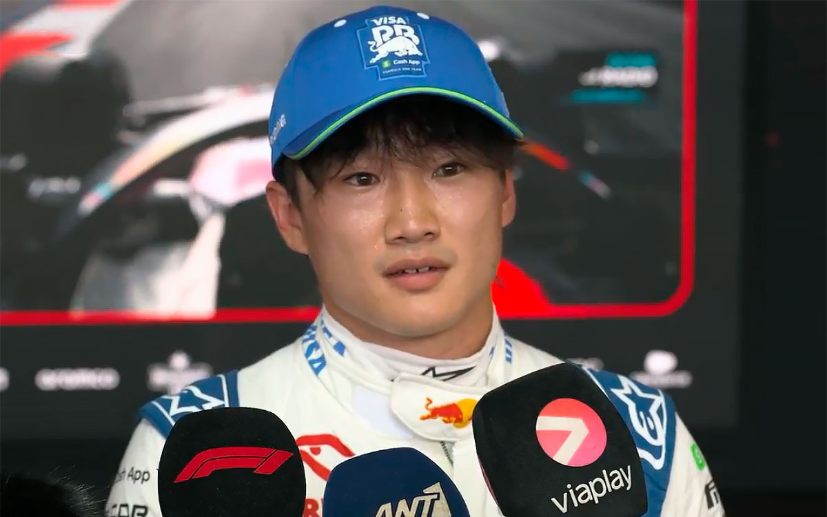 14番手に留まった予選を経てインタビューに答える角田裕毅（RBフォーミュラ1）、2024年6月29日(土) F1オーストリアGP（レッドブル・リンク）