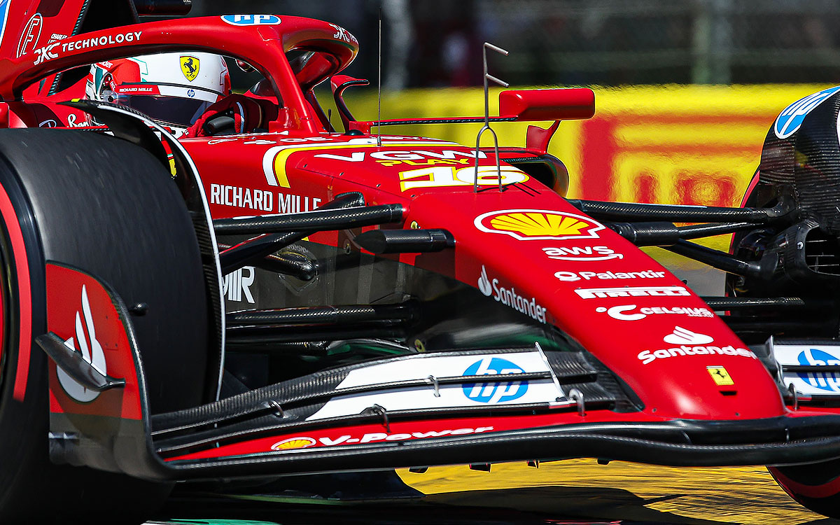 シャルル・ルクレールがドライブするフェラーリSF-24のフロントウイング、2024年F1エミリア・ロマーニャGP | Formula1-Data /  F1情報・ニュース速報解説