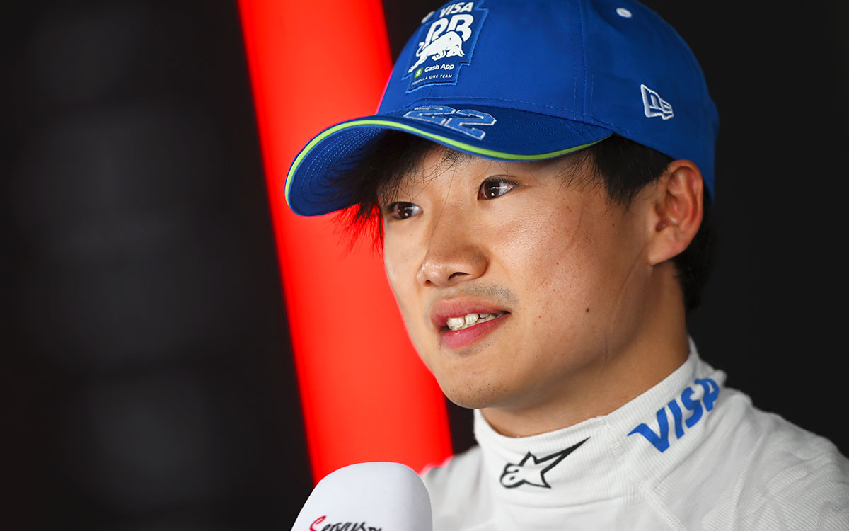 インタビューに応じる角田裕毅（RBフォーミュラ1）、2024年6月8日F1カナダGP予選