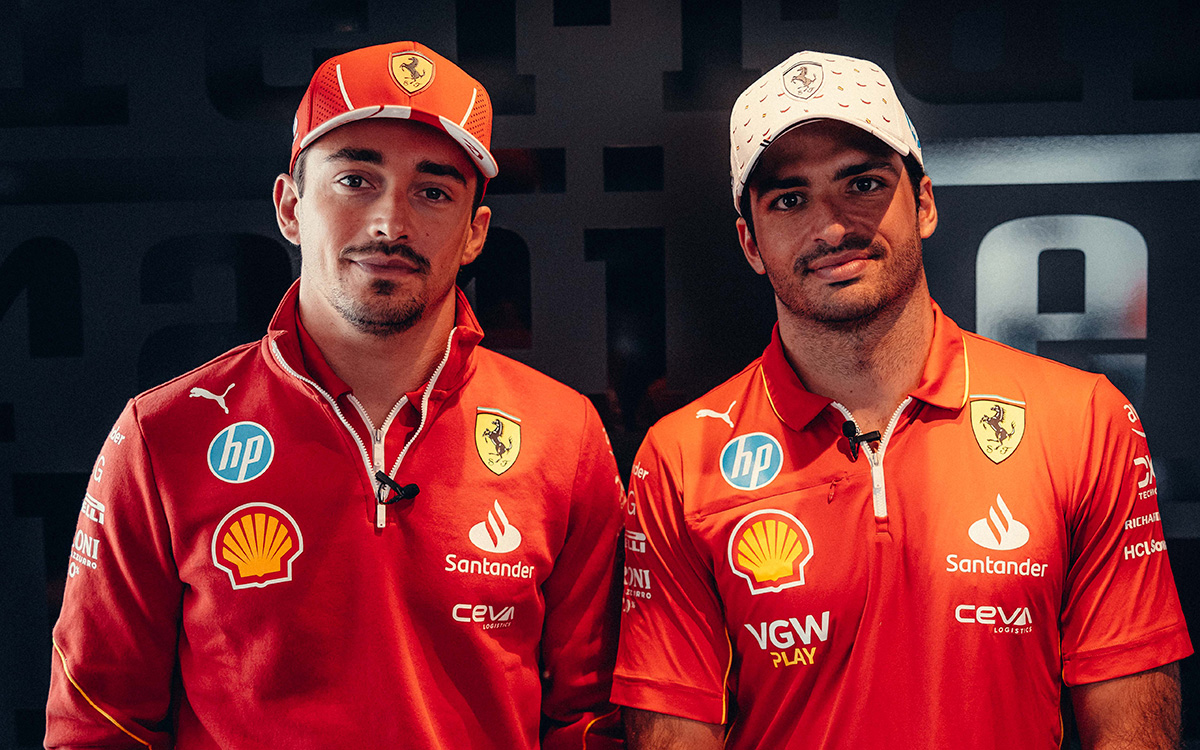 フェラーリのシャルル・ルクレールとカルロス・サインツ、2024年F1スペインGPにて