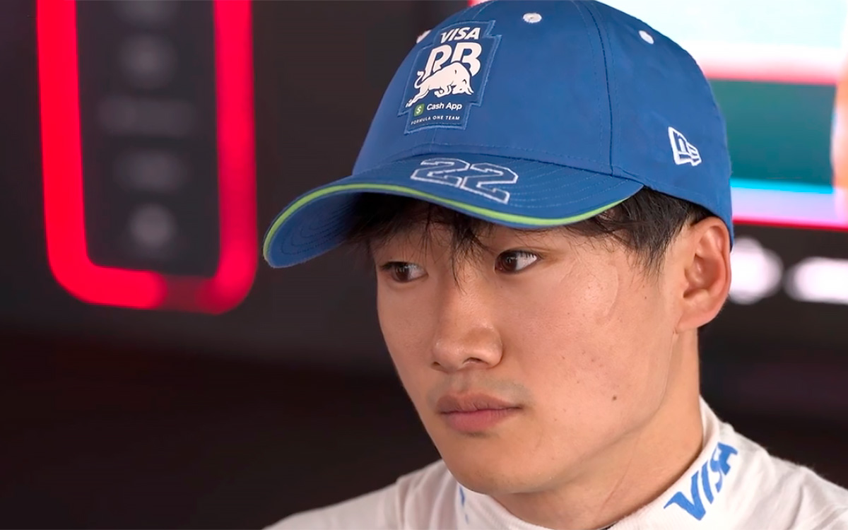 19位に終わった決勝レースを経てインタビューに応じる角田裕毅（RBフォーミュラ1）、2024年6月23日F1スペインGP