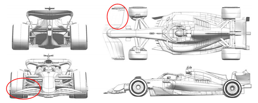 2024年F1第16戦イタリアGPでアルピーヌA524に投入されたアップグレード箇所を記した図