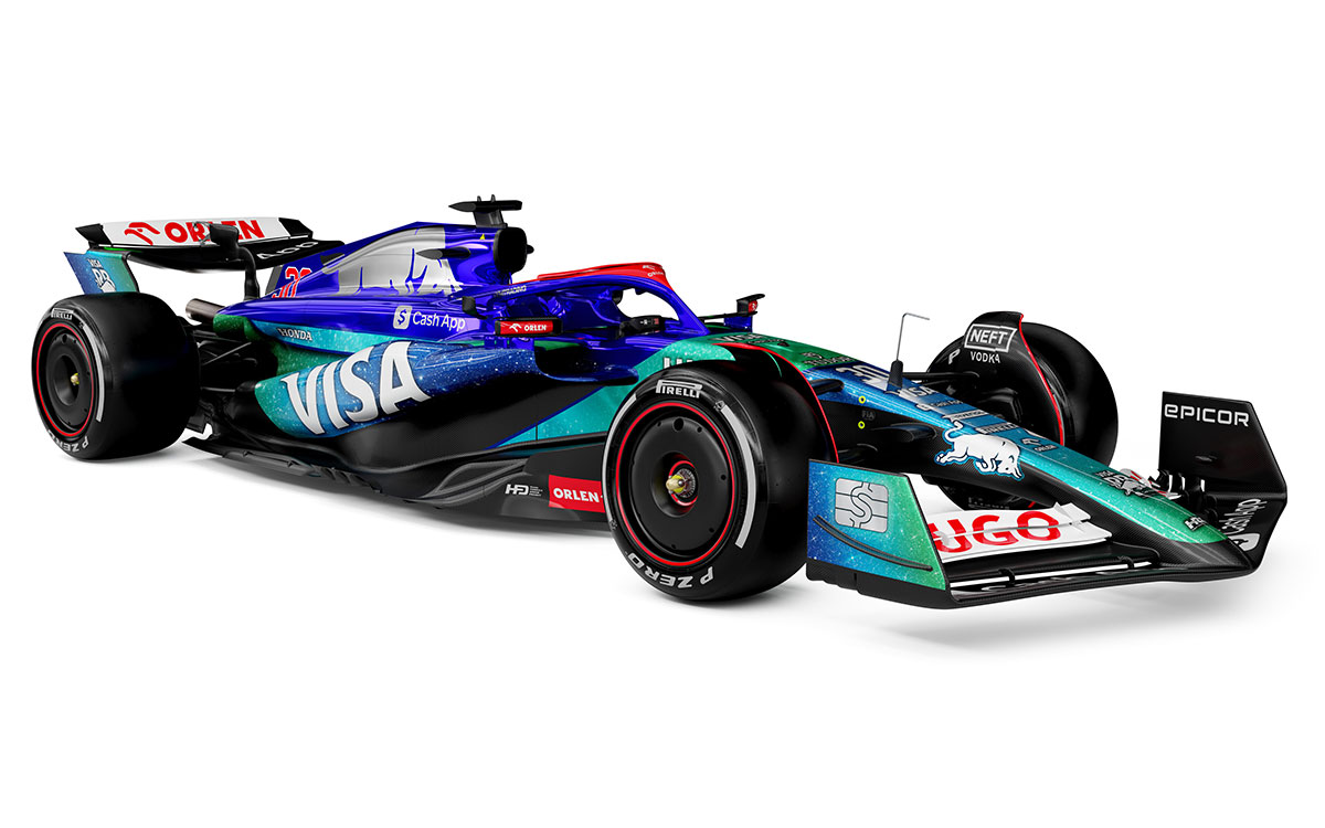 「グリッダー」をテーマとした特別なカラーリングが施された2024年F1ラスベガスGP仕様のRBフォーミュラ1のVCARB 01 (5)