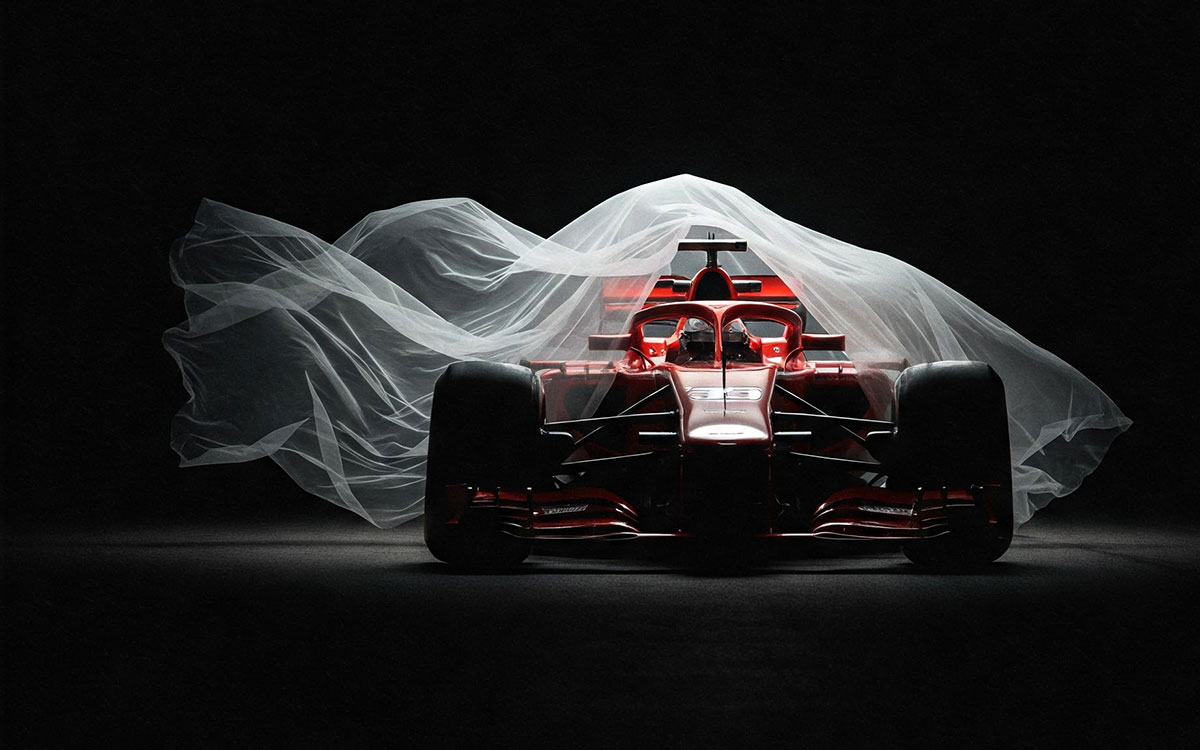 アンベイルされるF1マシンのイメージ画像