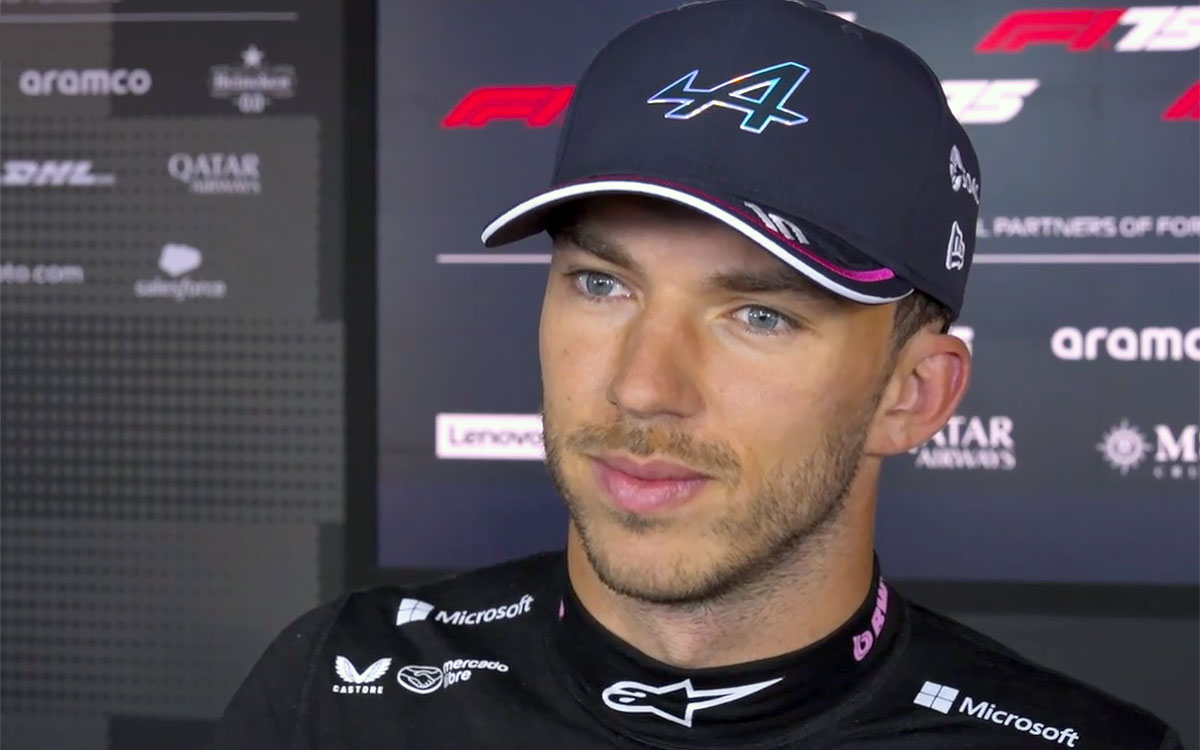 FP2を終えてインタビューに答えるピエール・ガスリー(アルピーヌ)、2025年5月15日F1エミリア・ロマーニャGP