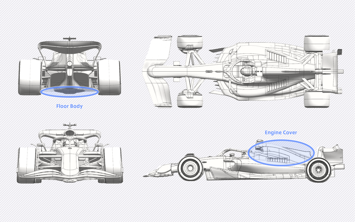 レーシング・ブルズVCARB 02に投入された空力アップグレードの図、2025年F1エミリア・ロマーニャGP