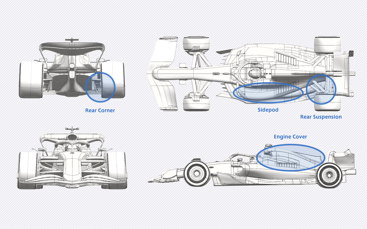 レッドブル・レーシングRB21に投入された空力アップグレードの図、2025年F1エミリア・ロマーニャGP