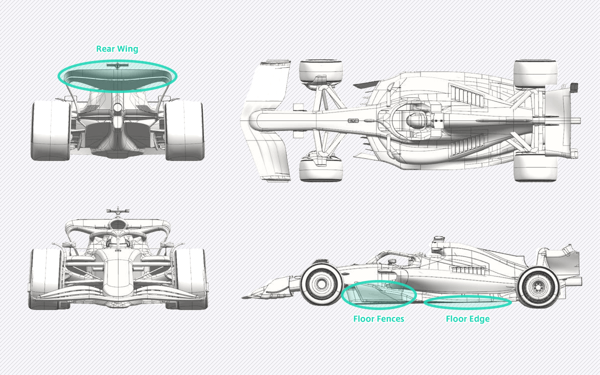 メルセデスW16に投入された空力アップグレード箇所、2025年5月30日F1スペインGP初日（カタロニア・サーキット）