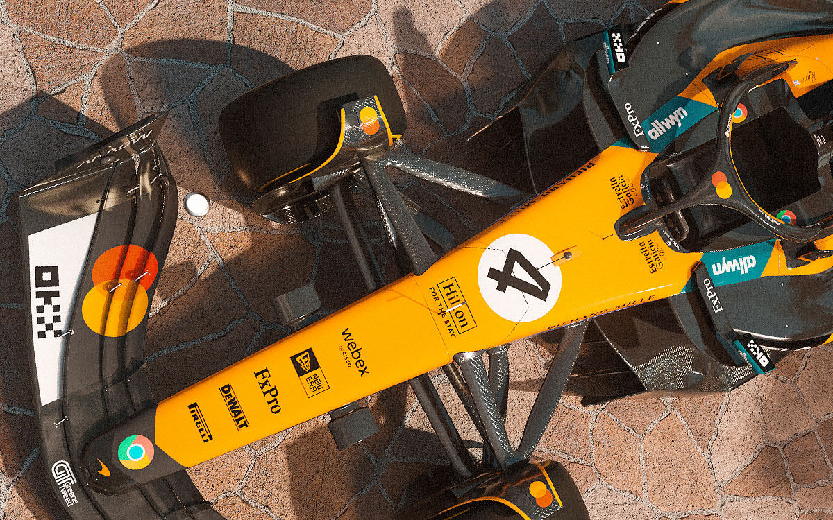 2025年のF1モナコGPおよびスペインGPでマクラーレンMCL39に施されるスペシャルリバリー「Riviera」 (3)