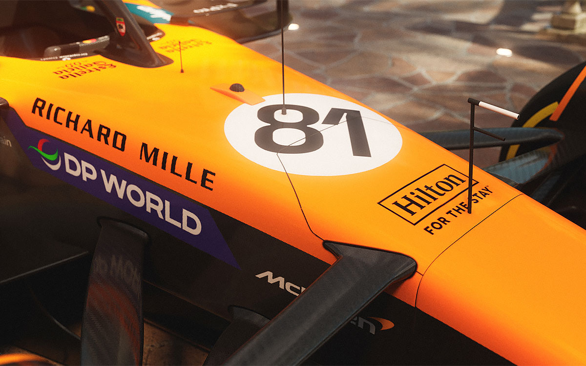 2025年のF1モナコGPおよびスペインGPでマクラーレンMCL39に施されるスペシャルリバリー「Riviera」 (2)