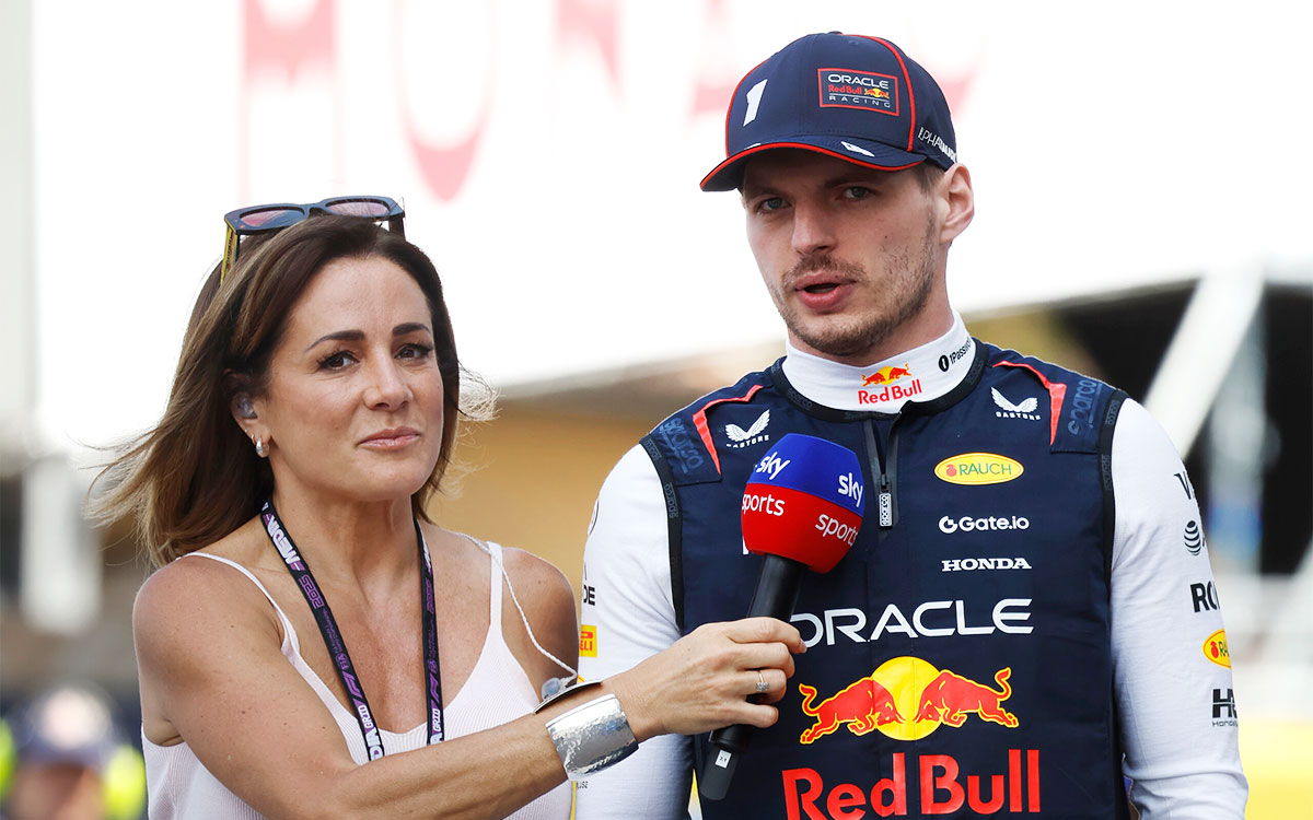 Sky Sportsのナタリー・ピンカムのインタビューを受けるマックス・フェルスタッペン(レッドブル・レーシング)、2025年5月24日(土) F1モナコGP予選(モンテカルロ市街地コース)
