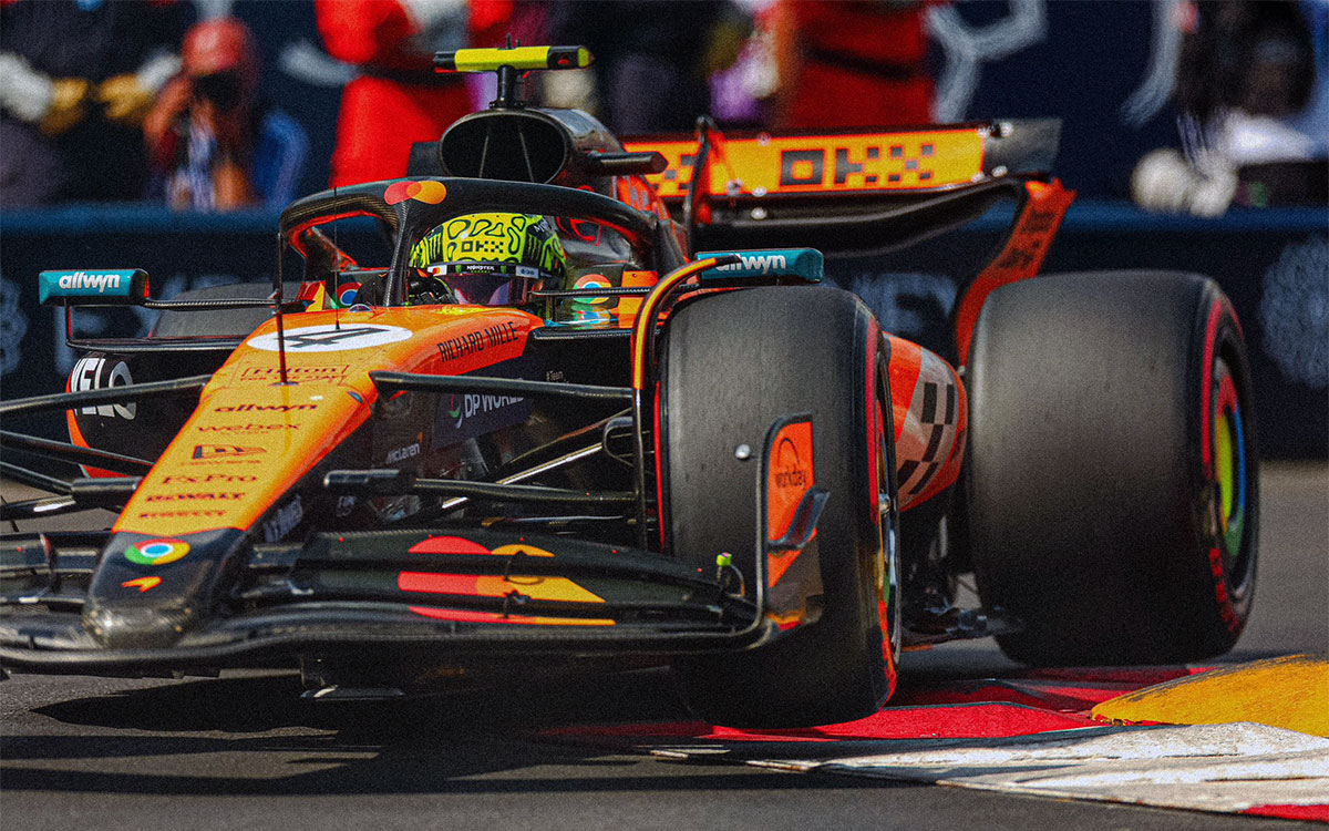 モンテカルロ市街地コースでマクラーレンMCL39を駆るランド・ノリス、2025年F1モナコGP