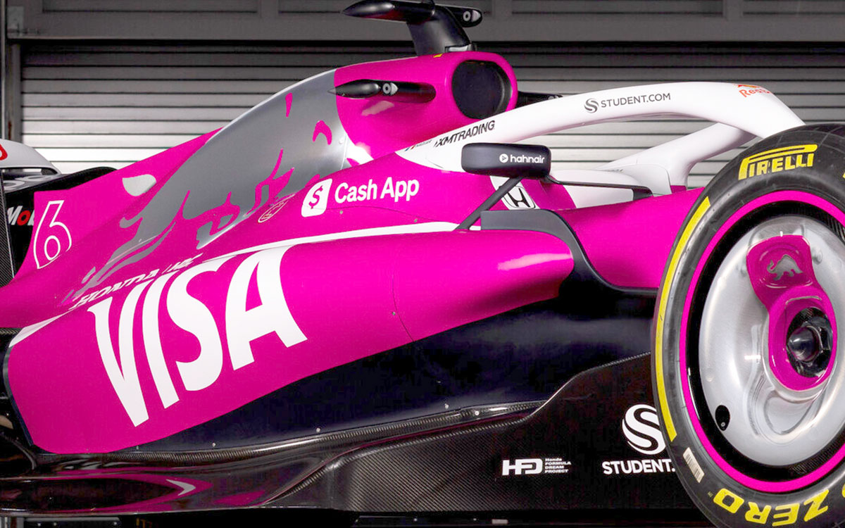 F1マイアミGPに向けてお披露目されたレーシング・ブルズ(Visa Cash App Racing Bulls)の特別カラーリング、2025年3月28日(金) マイアミ(アメリカ・フロリダ州) (2)