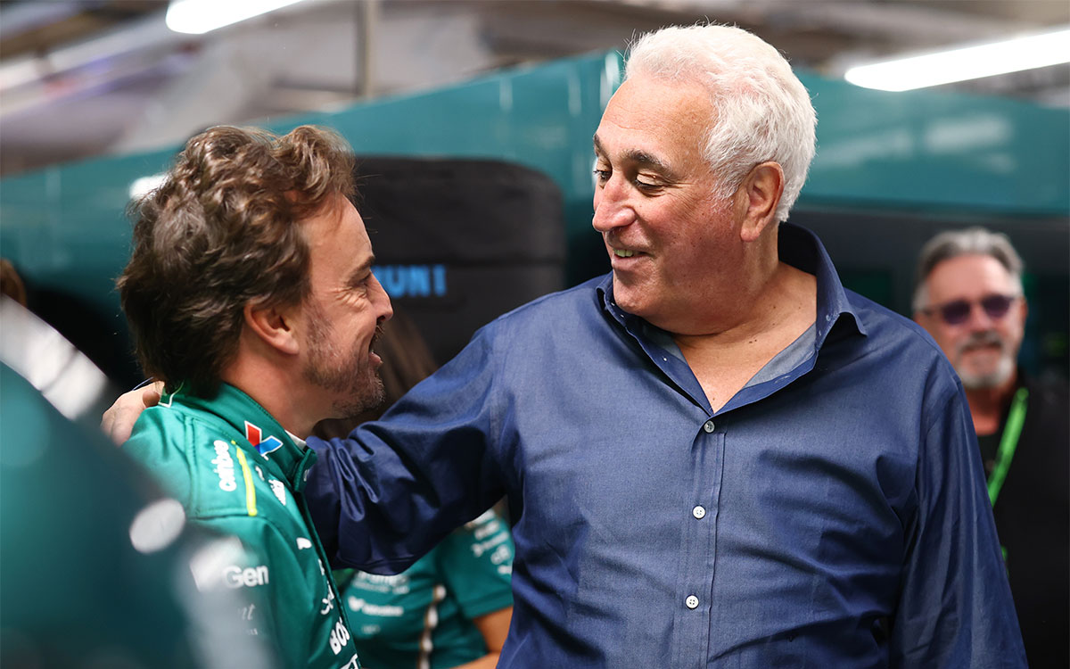 アストンマーチンF1チームのオーナーであるローレンス・ストロールとフェルナンド・アロンソ、2025年6月13日F1カナダGP